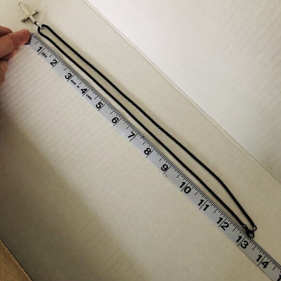 David Yurman Cable Cross Pendant w/Black Stainless Necklace 26" w/Pouch Mint - Picture 16 of 16